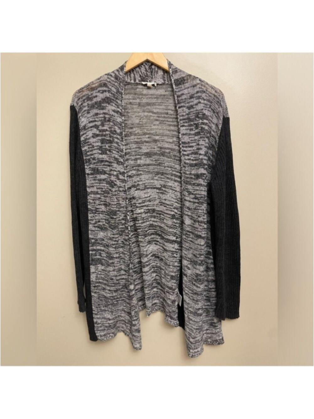 Eileen Fisher 100% Linen Cardigan Dark Grey Large